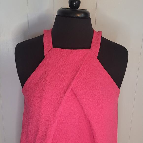 Trina Turk Felisha Front Pleat Halter Dress Pink Crepe Size 0 NWOT - Picture 5 of 13